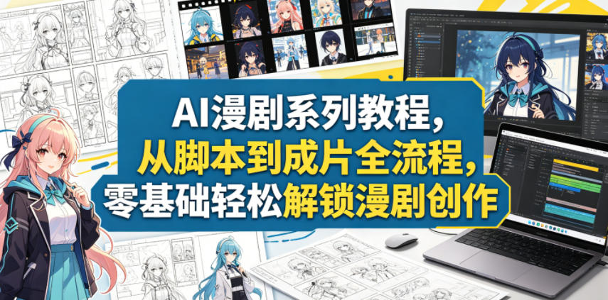 AI漫剧系列教程，从脚本到成片全流程，零基础轻松解锁漫剧创作-木子聊项目