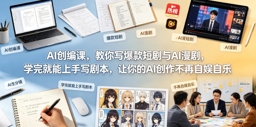 AI创编课，教你写爆款短剧与AI漫剧，学完就能上手写剧本，让你的AI创作不再自娱自乐(更新0521)-木子聊项目