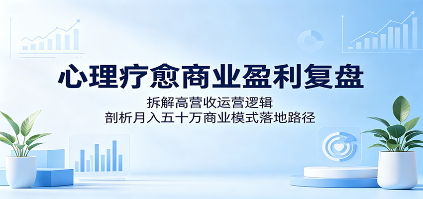 心理疗愈商业盈利复盘：拆解高营收运营逻辑，剖析月入五十万商业模式落地路径-木子聊项目