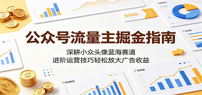 公众号流量主掘金指南：深耕小众头像蓝海赛道，进阶运营技巧轻松放大广告收益-木子聊项目
