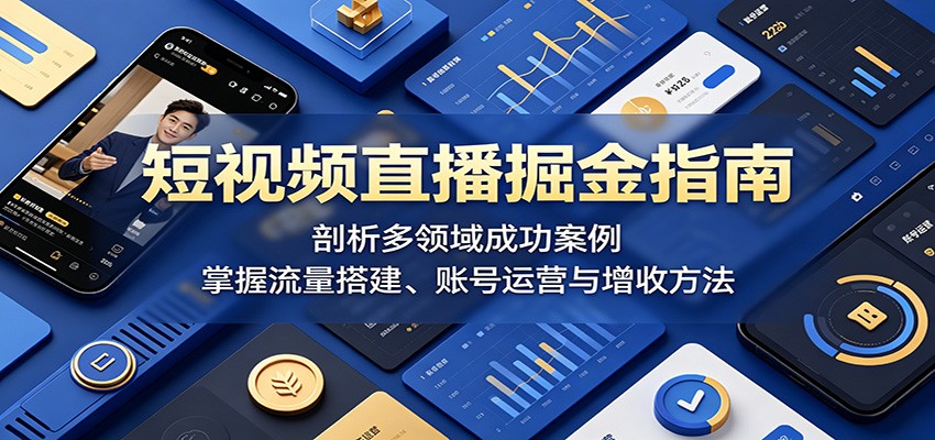短视频直播掘金指南：剖析多领域成功案例，掌握流量搭建、账号运营与增收方法-木子聊项目