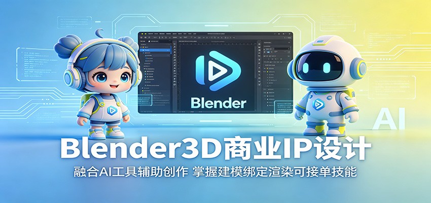 Blender3D商业IP设计：融合AI工具辅助创作，掌握建模绑定渲染可接单技能-木子聊项目