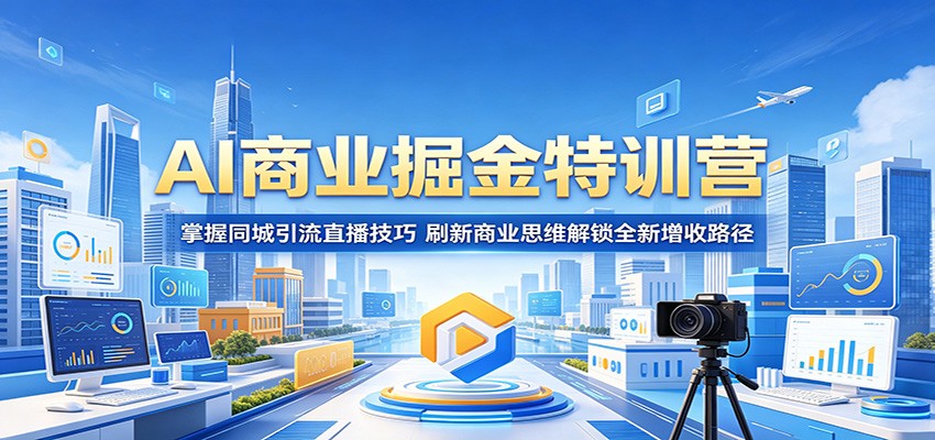 AI商业掘金特训营：掌握同城引流直播技巧，刷新商业思维解锁全新增收路径-木子聊项目