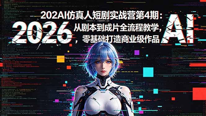 2026AI仿真人短剧实战营第4期：从剧本到成片全流程教学，零基础打造商业级作品-木子聊项目