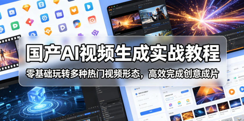 国产AI视频生成实战教程，零基础玩转多种热门视频形态，高效完成创意成片-木子聊项目