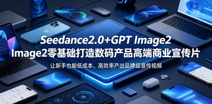Seedance2.0+GPT Image2零基础打造数码产品高端商业宣传片，让新手也能低成本、高效率产出品牌级宣传视频-木子聊项目