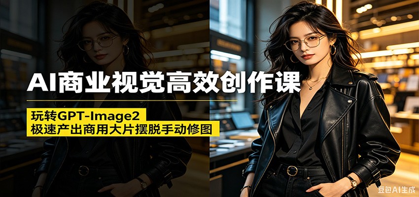 AI商业视觉高效创作课：玩转GPT-Image2，极速产出商用大片摆脱手动修图(更新)-木子聊项目