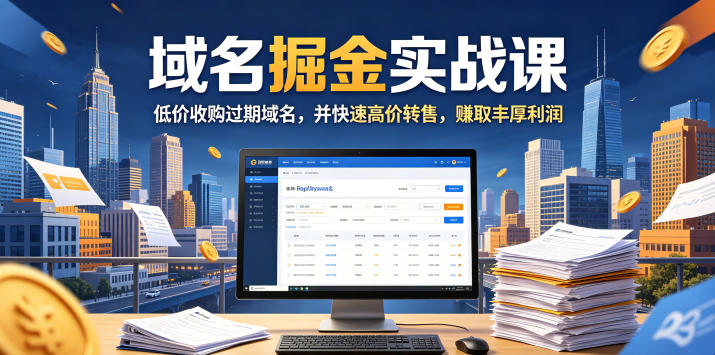 域名交易掘金实战课，低价收购过期域名，并快速高价转售，賺取丰厚利润【原创双语字幕】-木子聊项目