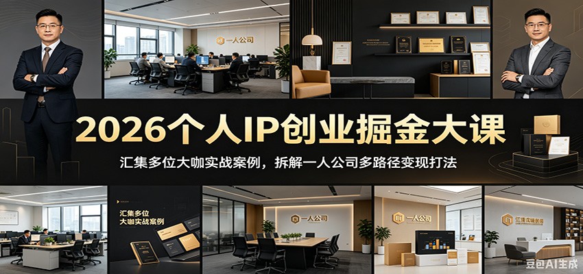 2026个人IP创业掘金大课：汇集多位大咖实战案例，拆解一人公司多路径变现打法-木子聊项目