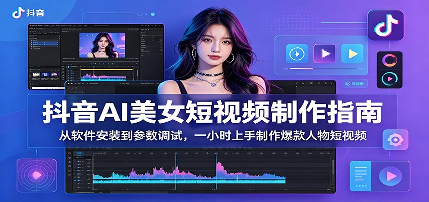 抖音AI美女短视频制作指南：从软件安装到参数调试，一小时上手制作爆款人物短视频-木子聊项目