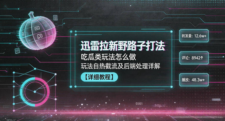 迅雷拉新野路子打法，吃瓜类玩法怎么做，玩法自热截流及后端处理详解-木子聊项目