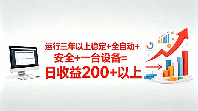 三年以上稳定+全自动+安全+一台设备=日收益200+-木子聊项目