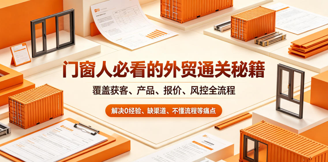 门窗人必看的外贸通关秘籍，块覆盖获客、产品、报价、风控全流程，解决0经验、缺渠道、不懂流程等痛点-木子聊项目
