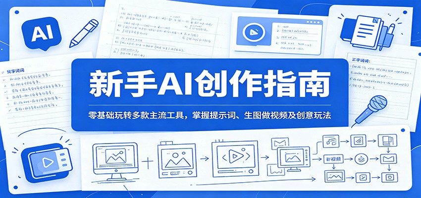 新手AI创作指南：零基础玩转多款主流工具，掌握提示词、生图做视频及创意玩法-木子聊项目