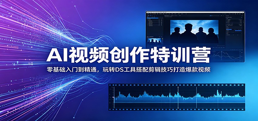 AI视频创作特训营：零基础入门到精通，玩转DS工具搭配剪辑技巧打造爆款视频-木子聊项目
