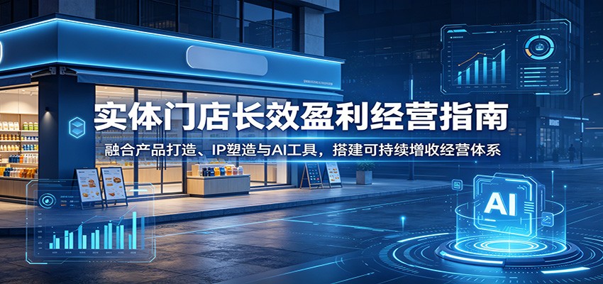 实体门店长效盈利经营指南：融合产品打造、IP塑造与AI工具，搭建可持续增收经营体系-木子聊项目