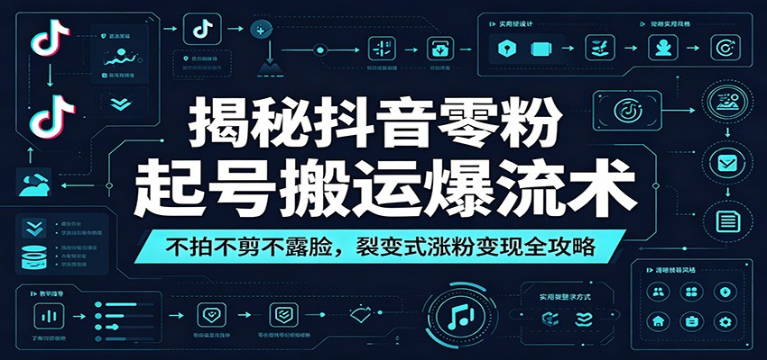 揭秘抖音零粉起号搬运爆流术：不拍不剪不露脸，裂变式涨粉变现全攻略-木子聊项目