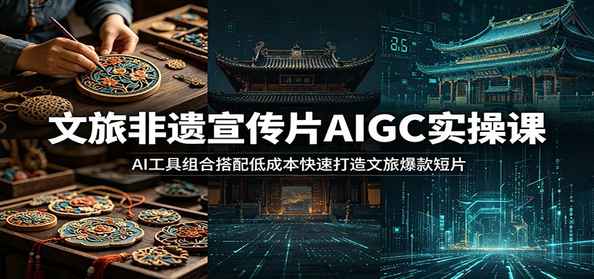 文旅非遗宣传片AIGC实操课：AI工具组合搭配低成本快速打造文旅爆款短片-木子聊项目