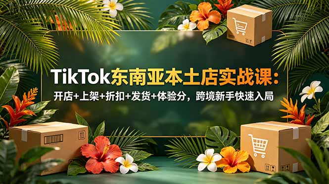 TikTok东南亚本土店实战课：开店+上架+折扣+发货+体验分，跨境新手快速入局-木子聊项目