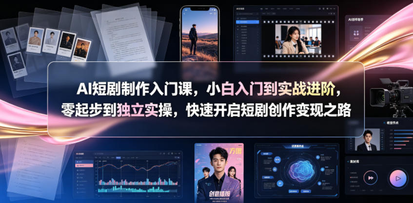 AI短剧制作入门课，小白入门到实战进阶，零起步到独立实操，快速开启短剧创作变现之路-木子聊项目