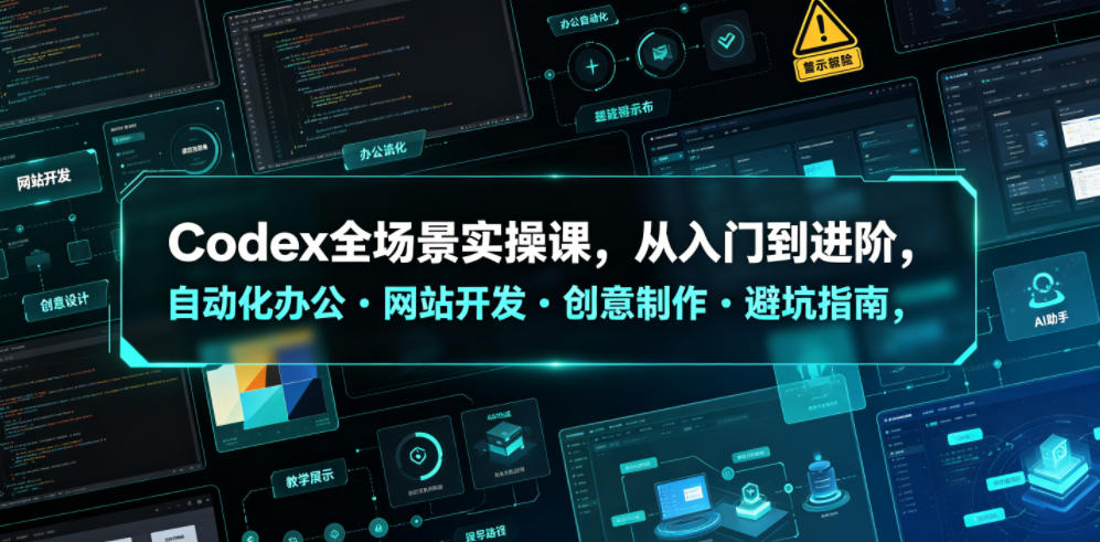 Codex全场景实操课，从入门到进阶，自动化办公・网站开发・创意制作・避坑指南，全流程教学-木子聊项目