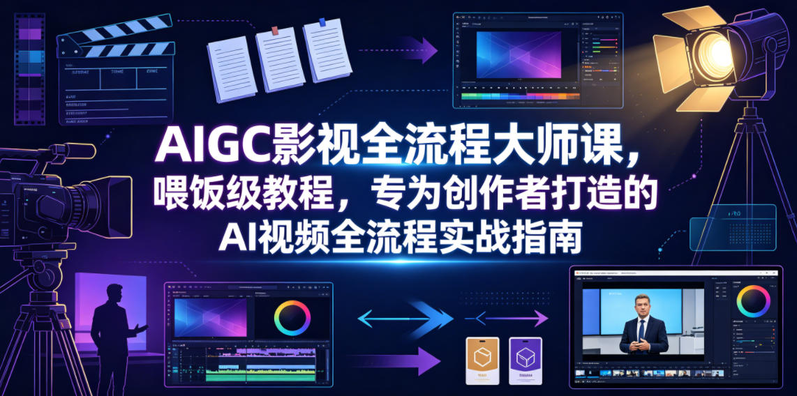 AIGC影视全流程大师课，喂饭级教程，专为创作者打造的AI视频全流程实战指南-木子聊项目