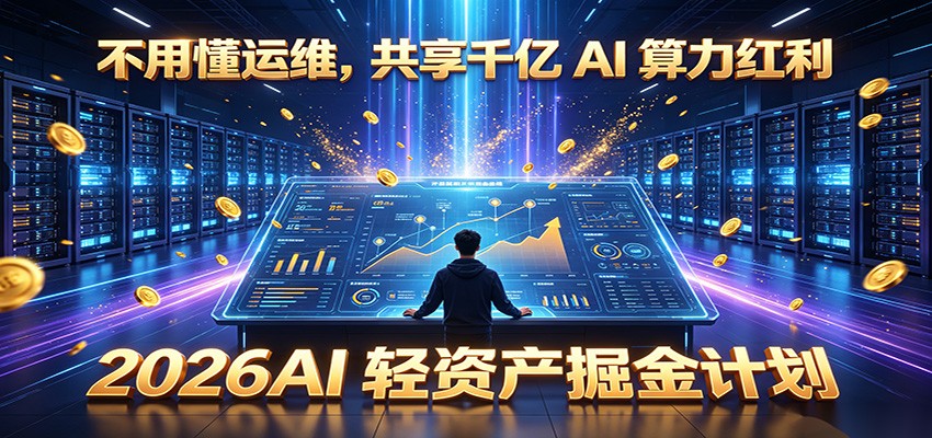 不用懂运维,共享千亿 AI 算力红利,2026AI 轻资产掘金计划-木子聊项目