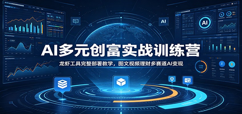 AI多元创富实战训练营：龙虾工具完整部署教学，图文视频理财多赛道AI变现-木子聊项目