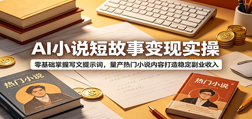 AI小说短故事变现实操:零基础掌握写文提示词,量产热门小说内容打造稳定副业收入-木子聊项目