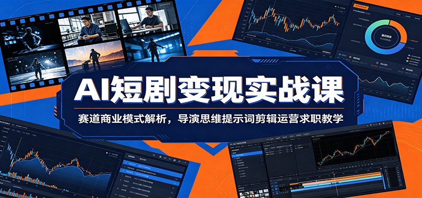 AI短剧变现实战课：赛道商业模式解析，导演思维提示词剪辑运营求职教学-木子聊项目
