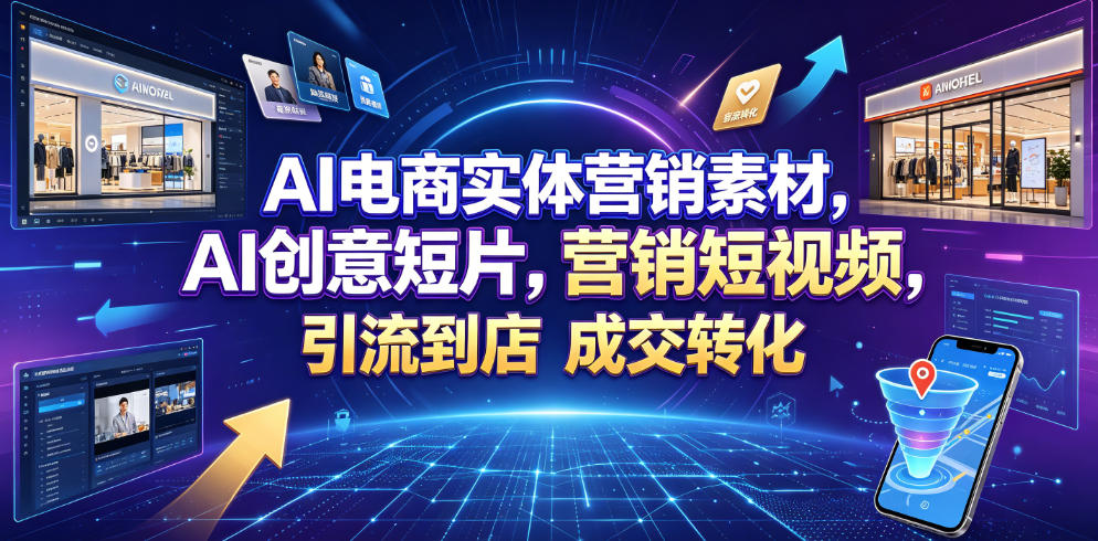 AI电商实体营销素材，AI创意短片，高效打造营销短视频，轻松引流到店，稳定提升门店客流与成交转化-木子聊项目
