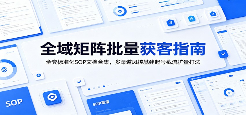 全域矩阵批量获客指南：全套标准化SOP文档合集，多渠道风控基建起号截流扩量打法-木子聊项目