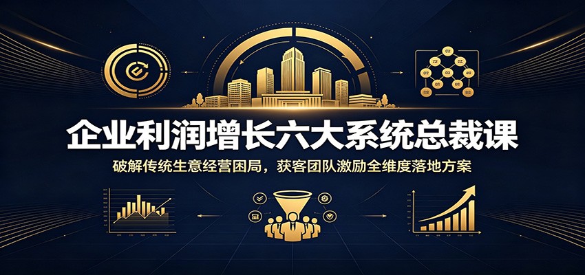 企业利润增长六大系统总裁课：破解传统生意经营困局，获客团队激励全维度落地方案-木子聊项目