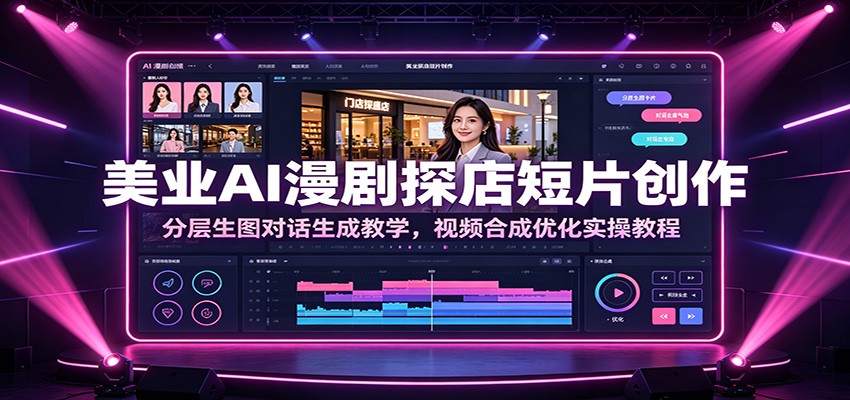 美业AI漫剧探店短片创作：分层生图对话生成教学，视频合成优化实操教程-木子聊项目