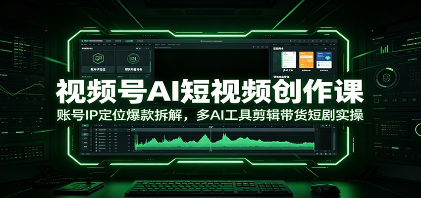 视频号AI短视频创作课：账号IP定位爆款拆解，多AI工具剪辑带货短剧实操-木子聊项目