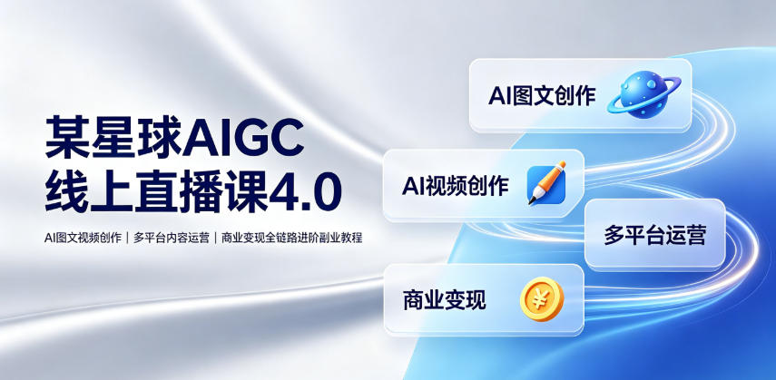 某星球AIGC线上直播课4.0｜AI图文视频创作、多平台内容运营、商业变现全链路进阶副业教程-木子聊项目