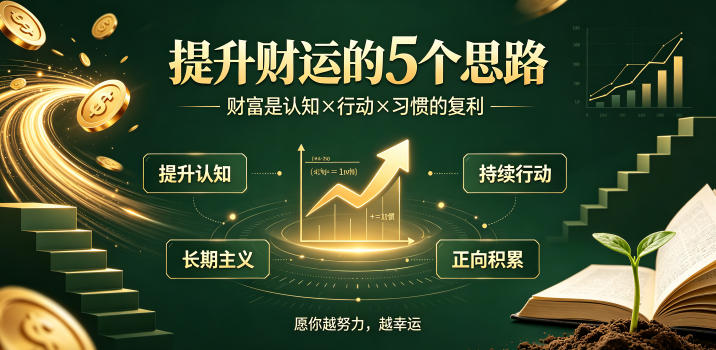 付费文章：提升财运的5个思路——财富是认知x行动x习惯的复利，愿你越努力，越幸运-木子聊项目