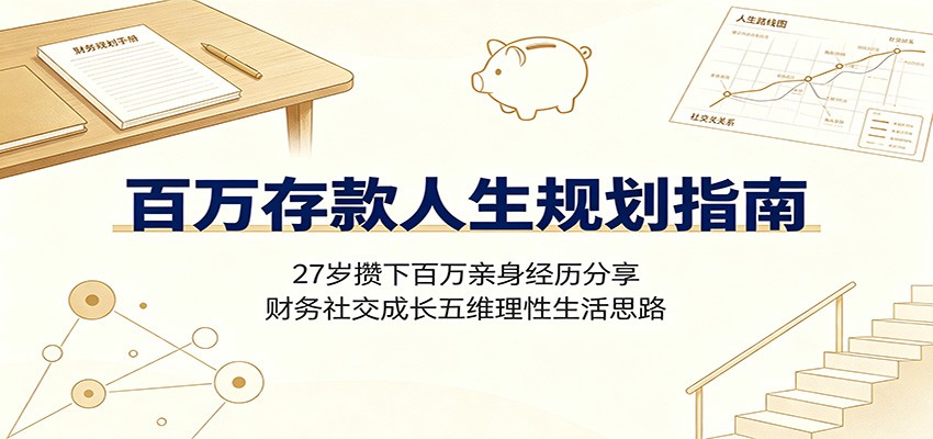 百万存款人生规划指南：27岁攒下百万亲身经历分享，财务社交成长五维理性生活思路-木子聊项目