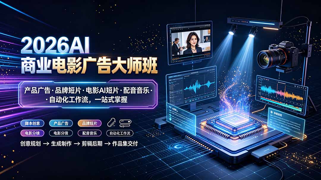 2026AI商业电影广告大师班：产品广告·品牌短片·电影AI短片·配音音乐·自动化工作流，一站式掌握-木子聊项目