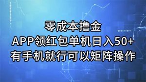 （11545期）零成本撸金，APP领红包，单机日入50+，有手机就行，可以矩阵操作-木子聊项目