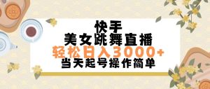 （11565期）快手美女跳舞直播，轻松日入3000+简单无脑-木子聊项目
