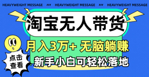 （11574期）淘宝无人带货3.0高收益玩法，月入3万+，无脑躺赚，新手小白可落地实操-木子聊项目