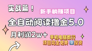 （11578期）小说全自动阅读撸金5.0 操作简单 可批量操作 零门槛！小白无脑上手月入2w+-木子聊项目