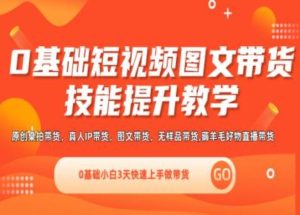0基础短视频图文带货实操技能提升教学(直播课+视频课),0基础小白3天快速上手做带货-木子聊项目
