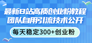 (11661期)最新B站高质创业粉教程,团队自用引流技术公开,每天稳定300+创业粉-木子聊项目