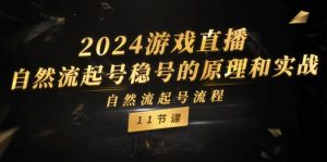 2024游戏直播自然流起号稳号的原理和实战，自然流起号流程（11节）-木子聊项目