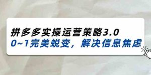 2024-2025拼多多实操运营策略3.0，0~1完美蜕变，解决信息焦虑（38节）-木子聊项目
