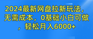 2024最新网盘拉新玩法，无需成本，0基础小白可做，轻松月入6000+-木子聊项目