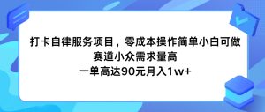 打卡自律服务项目，零成本操作简单小白可做，赛道小众需求量高，一单高达90元月入1w+-木子聊项目
