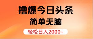 （11849期）撸爆今日头条，简单无脑，日入2000+-木子聊项目